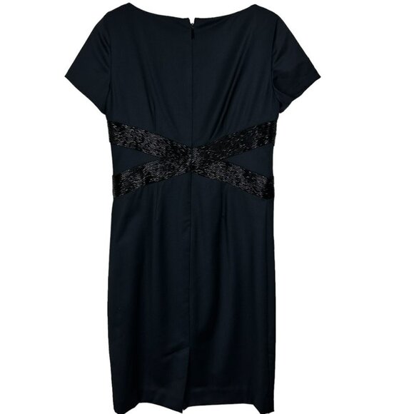 Ann Klein Black Sequioned Stretch Business Dress 4 - Picture 8 of 12